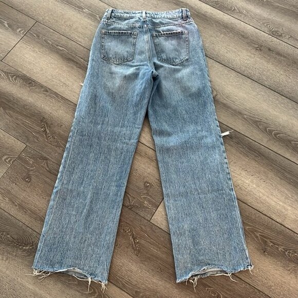 Garage wide leg Distressed Blue Jeans size 26 - Picture 3 of 5